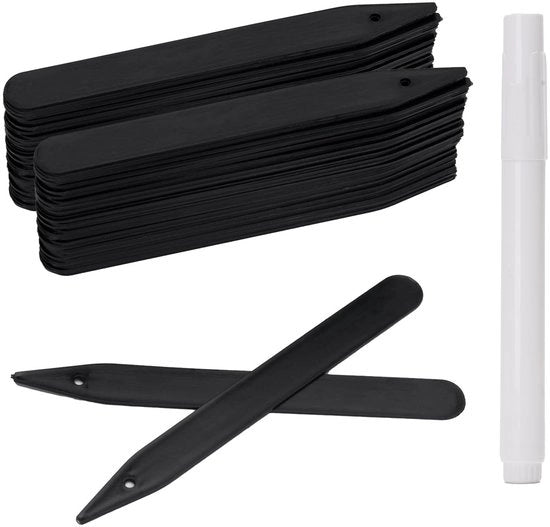 Etichette per piante 100 pezzi - Etichette per piante per esterni - Etichette per piante per orto - Etichette per piante 15 cm - Etichette per piante in plastica bianca