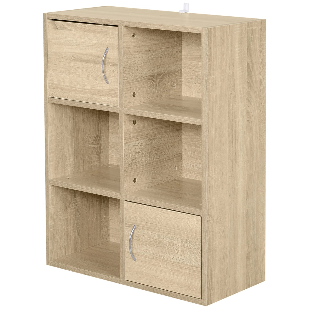 Libreria in Legno con Ripiani e Ante ¨C Zephmum ¨C 61.5x29.5x80 cm