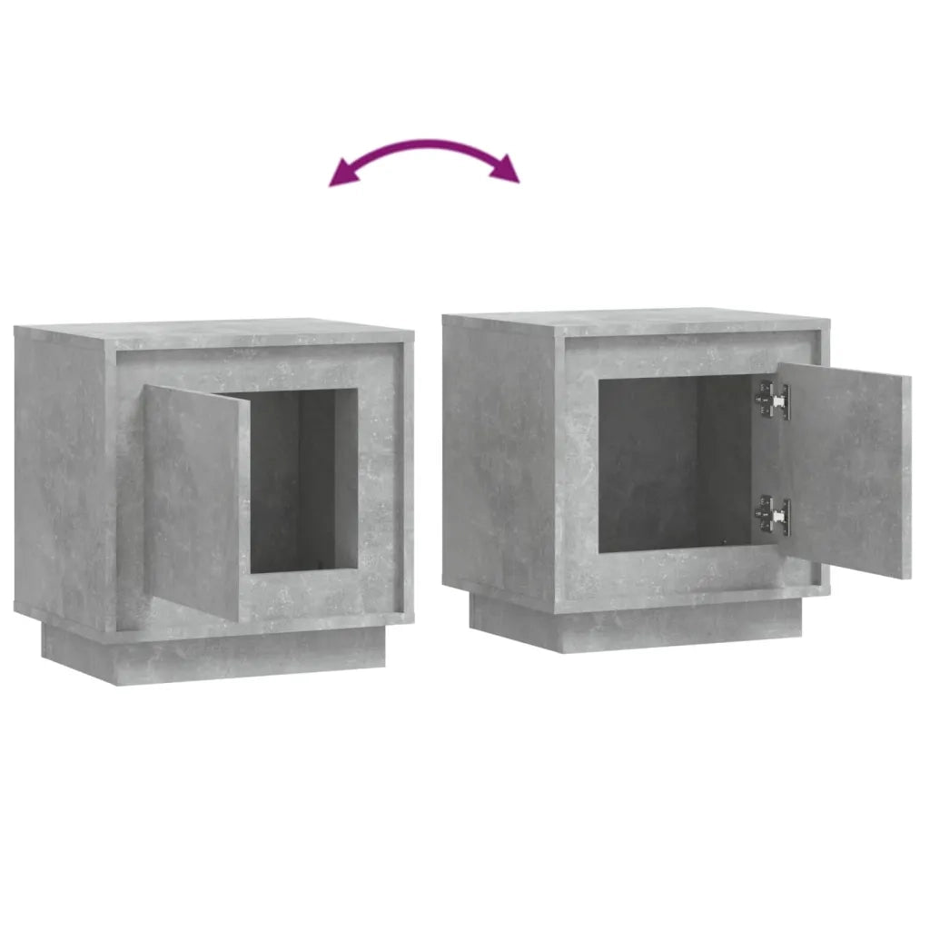 Comodino | Armadio da Notte | Mobiletto da notte Grigio Cemento 44x35x45 cm in Legno Multistrato