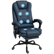 Sedia da ufficio massaggiante reclinabile ¨C zephmum ¨C blu, altezza regolabile, telecomando