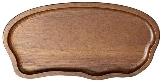 Piatto da Servire in Legno di Acacia - Impermeabile - Antiscivolo - Bordo Rondato - Resistente alle Sollecitazioni - Decorativo - Facile da Pulire