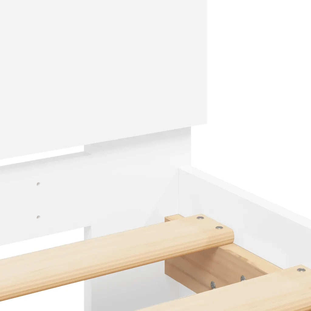 Giroletto con Testiera Bianco 90x190 cm in Legno Multistrato 838652