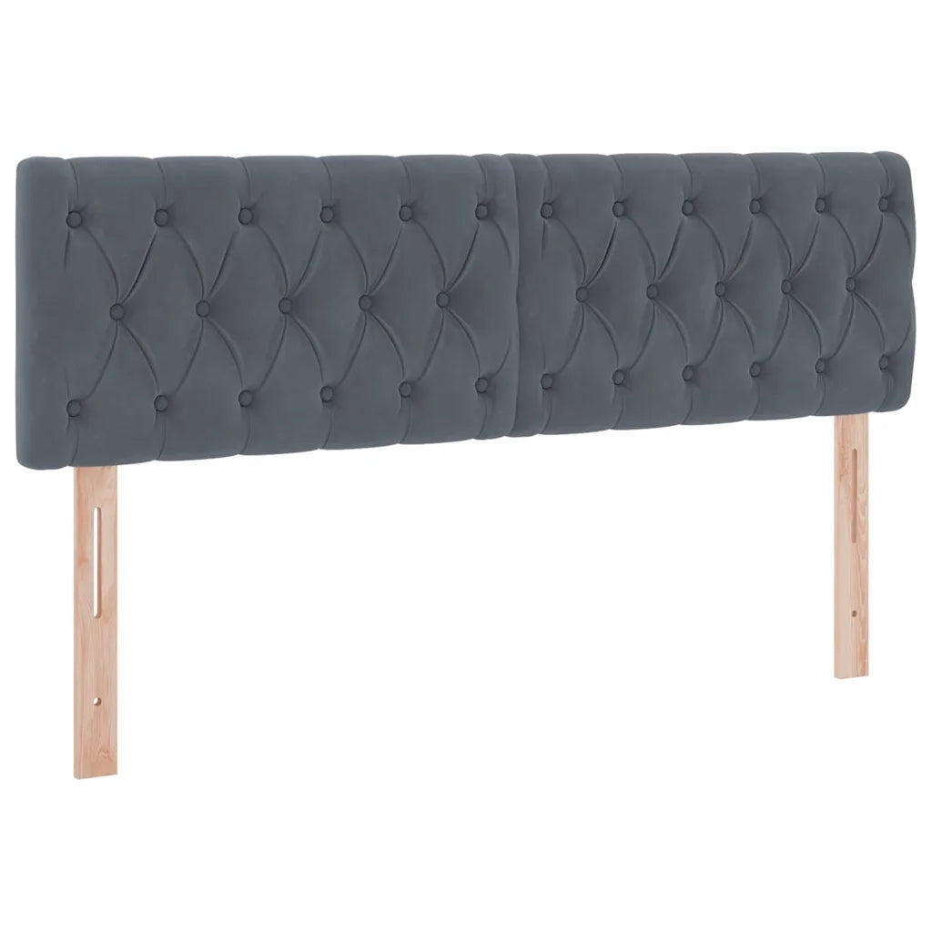Letto con contenitore e LED Grigio scuro 140 x 200 cm Velluto 3371458