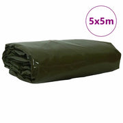 Telo 650g / m2 Verde oliva 5 x 5 m Tela con rivestimento in PVC