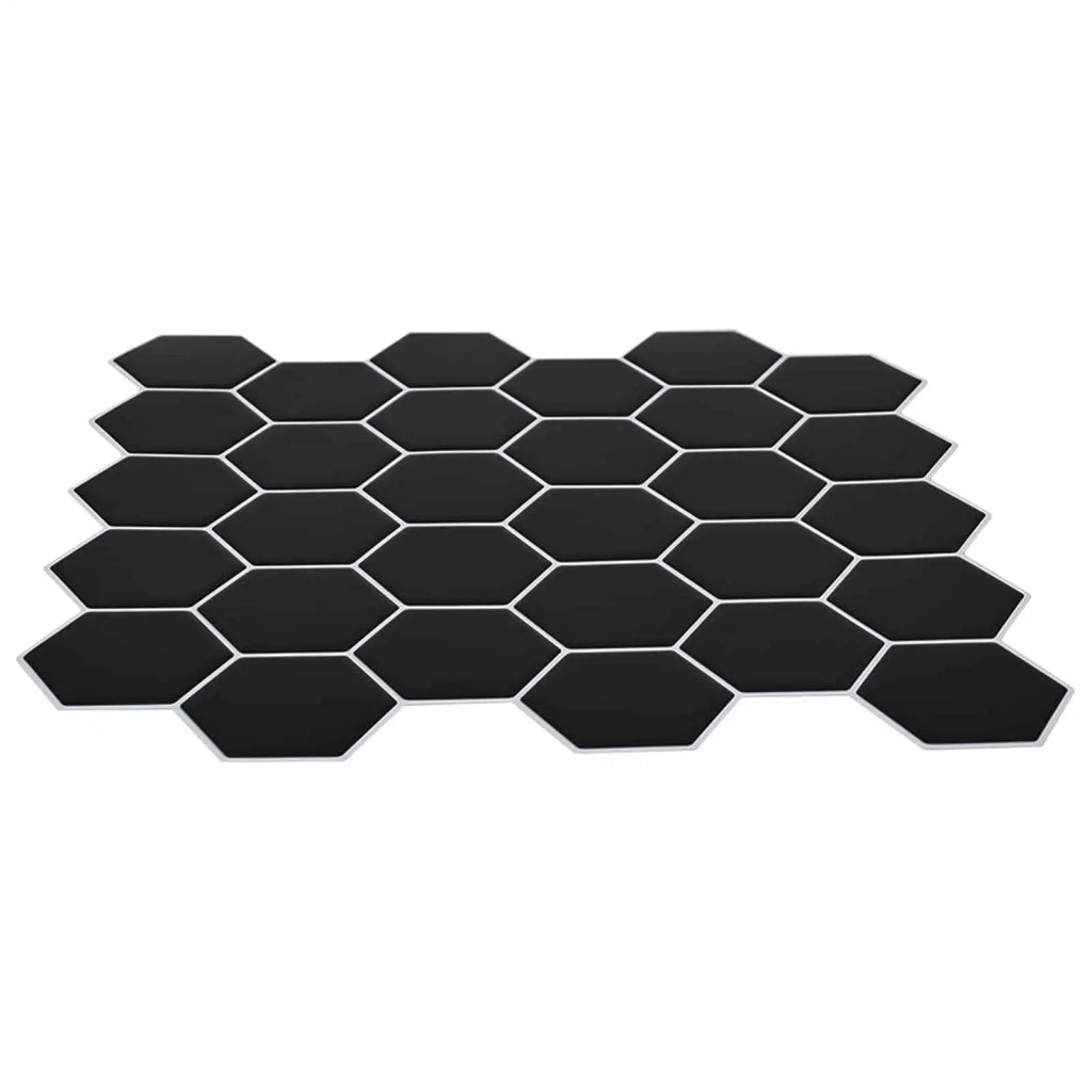 Piastrella Esagonale 20 pcs Nero 30 x 30 cm Poliuretano e PET 42046232