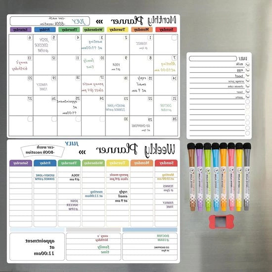 Calendario magnetico per frigorifero - Bianco - 1 pezzo