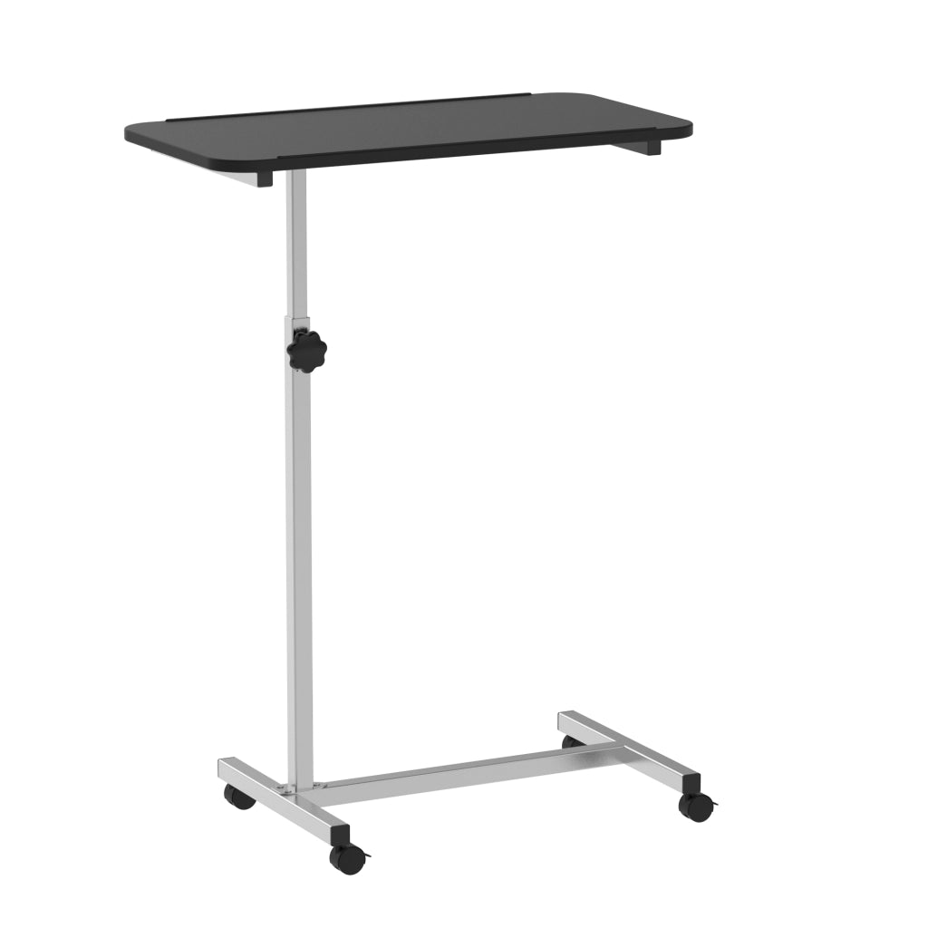Tavolino con Ruote e Altezza Regolabile ¨C zephmum ¨C Nero e Argento 77x40x76-100 cm