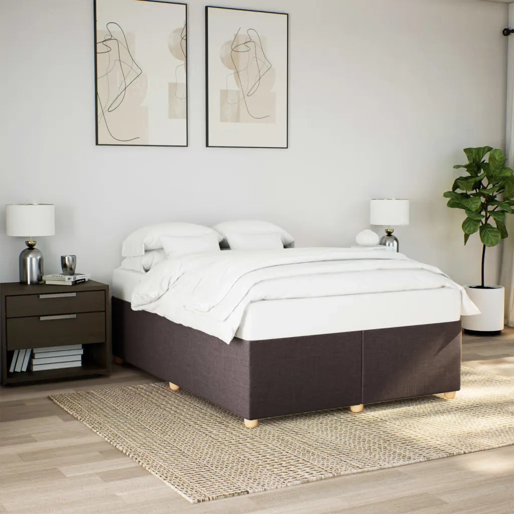 Giroletto senza Materasso Marrone Scuro 160x200 cm Tessuto 3284746