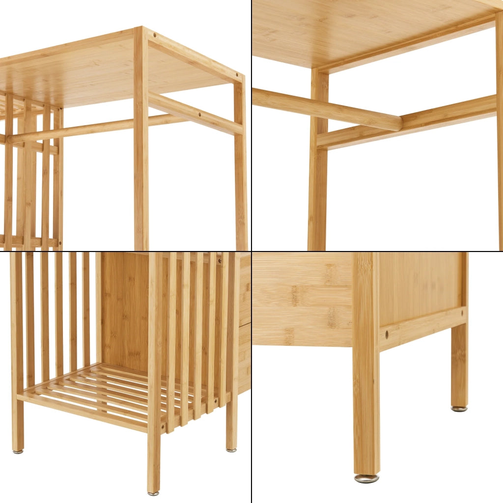 Appendiabiti da ingresso di design 185 x 100 x 45 cm bambù naturale 03_0010388