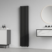 Termosifone Nore ad Acqua Calda Pannello Doppio con Elementi Tubolari 160 x 36 cm Nero [neu.haus]