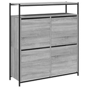 Scarpiera | Mobile per scarpe 4 Cassetti Ribaltabili Grigio Sonoma 100x34x112 cm