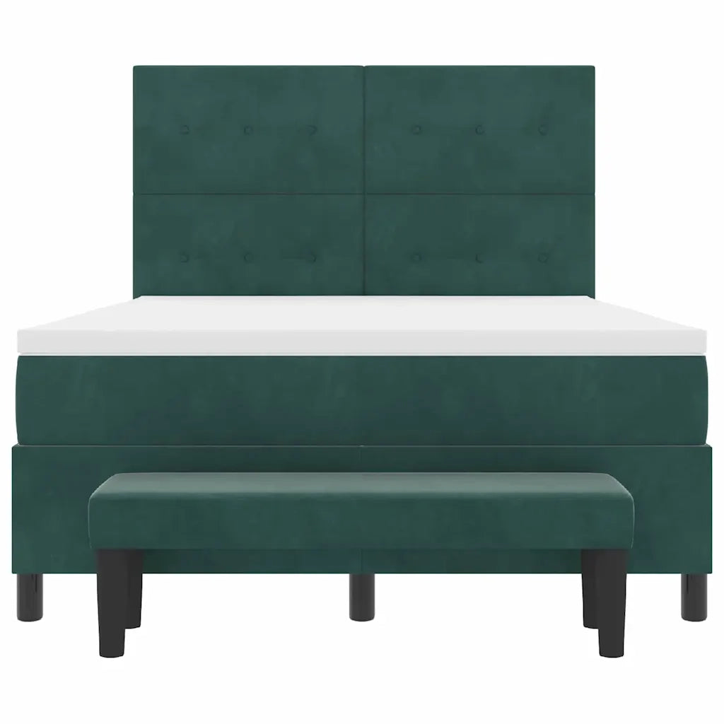 Letto a molle con testiera Verde scuro 200 x 160 cm Velluto 3344525