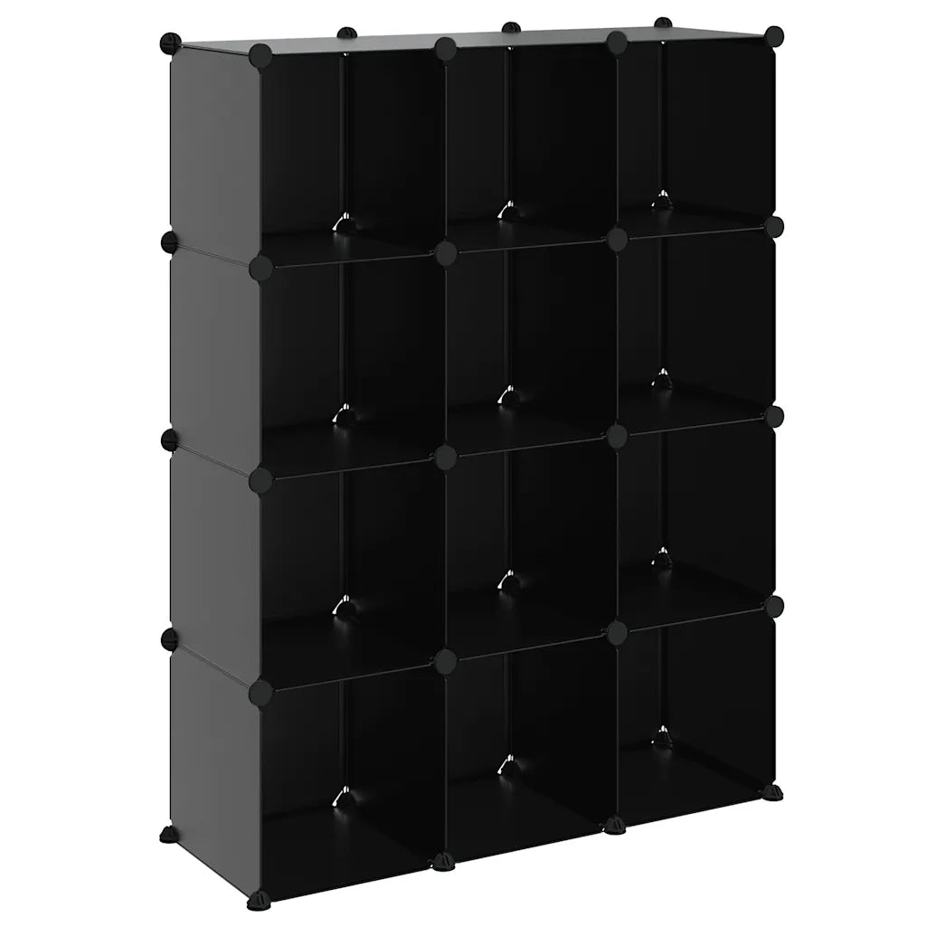 Organizzatore Portaoggetti con 12 Cubi Nero in PP CFW9479456