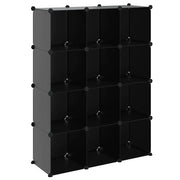 Organizzatore Portaoggetti con 12 Cubi Nero in PP CFW9479456