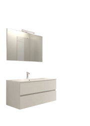 Mobile da Bagno Sospeso con Lavabo 60 cm e Specchio Bali Light Bianco Frassinato