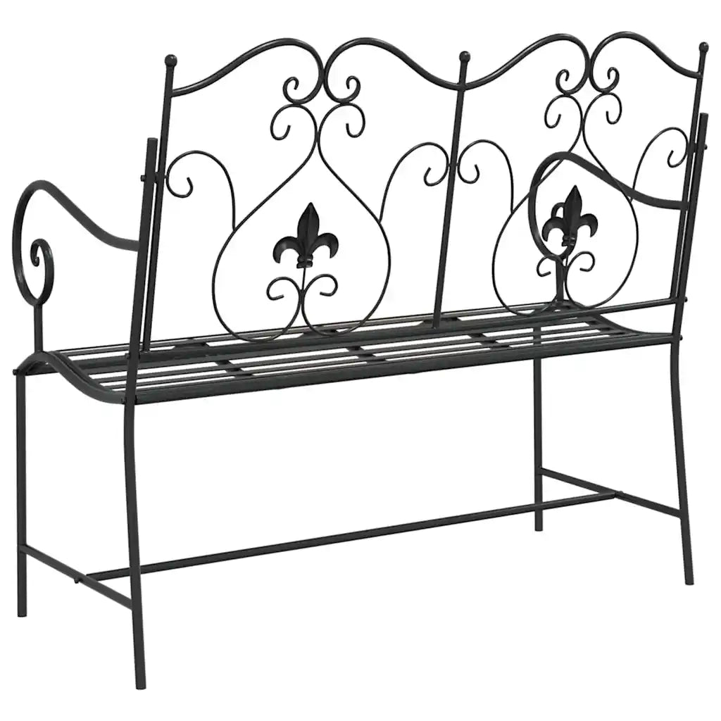 Panchina da Giardino | Panca da Giardino Nero 104 x 54 x 93 cm Acciaio