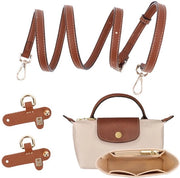 Banda per spalla per borse per donne, organizzatore di tasche a mano, senza fori, cintura in pelle regolabile, con più tasche, adatto per misure mini (0,9 cm)