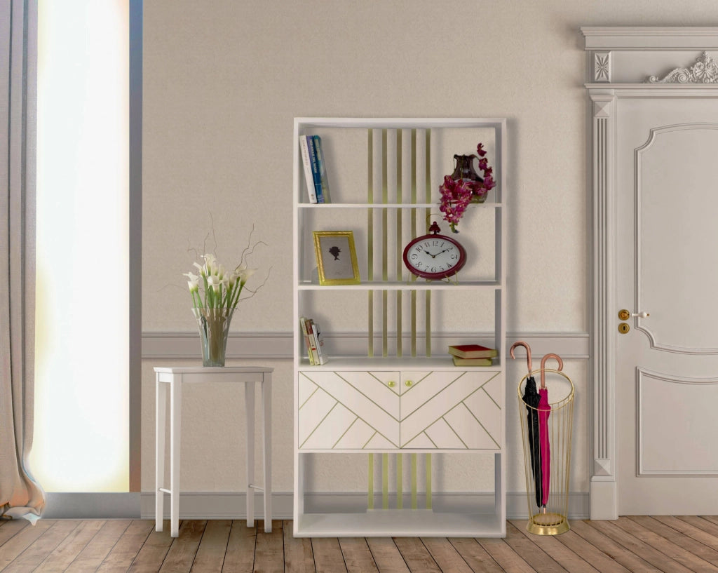 Portaombrelli struttura in acciaio dorato, con linee minimali, colore oro, Misure 23 x 68,5 x 26,5 cm