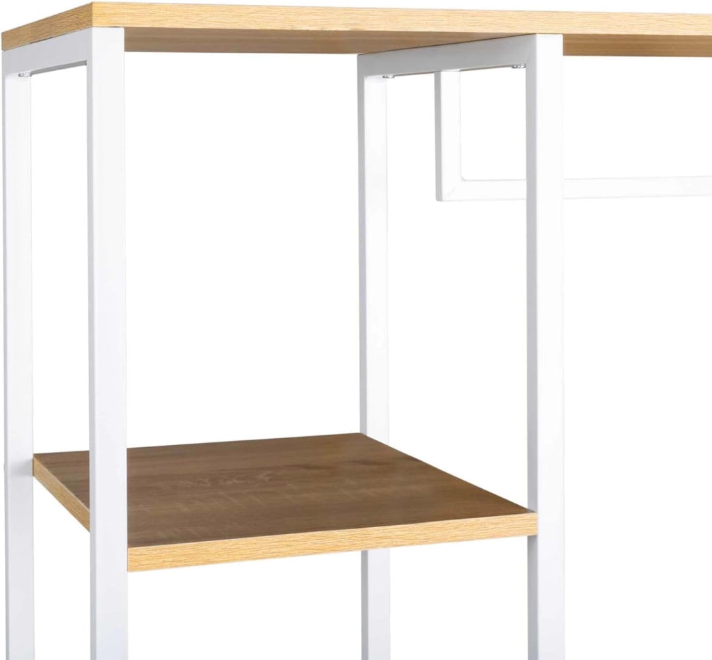 Armadio con ripiani L. 90 cm DETROIT design industriale legno e metallo bianco