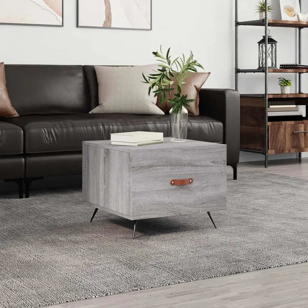 Tavolino da Salotto-Tavolino da soggiorno-Tavolo Grigio Sonoma 50x50x40 cm Legno Multistrato 976341