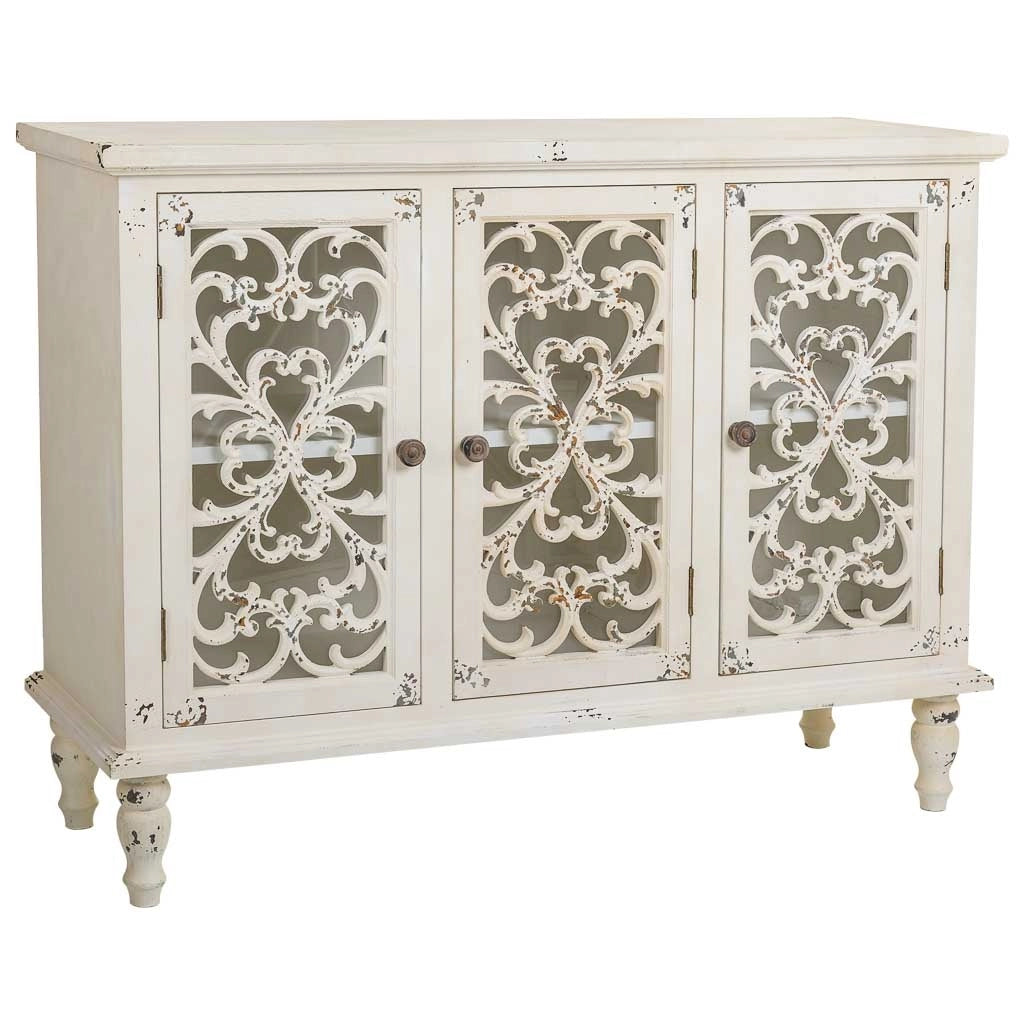 Credenza in legno bianco 120x40x91h