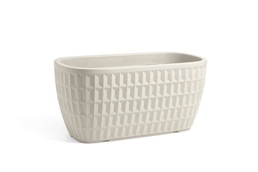 Cassetta rettangolare in resina "Tyle" 80 cm - arredo moderno giardino fioriera Colore: Bianco