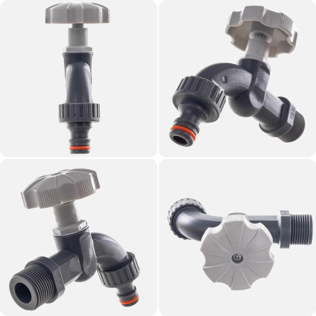 Rubinetto da giardino KADAX 3/4 per serbatoio di acqua piovana con valvola a barilotto.