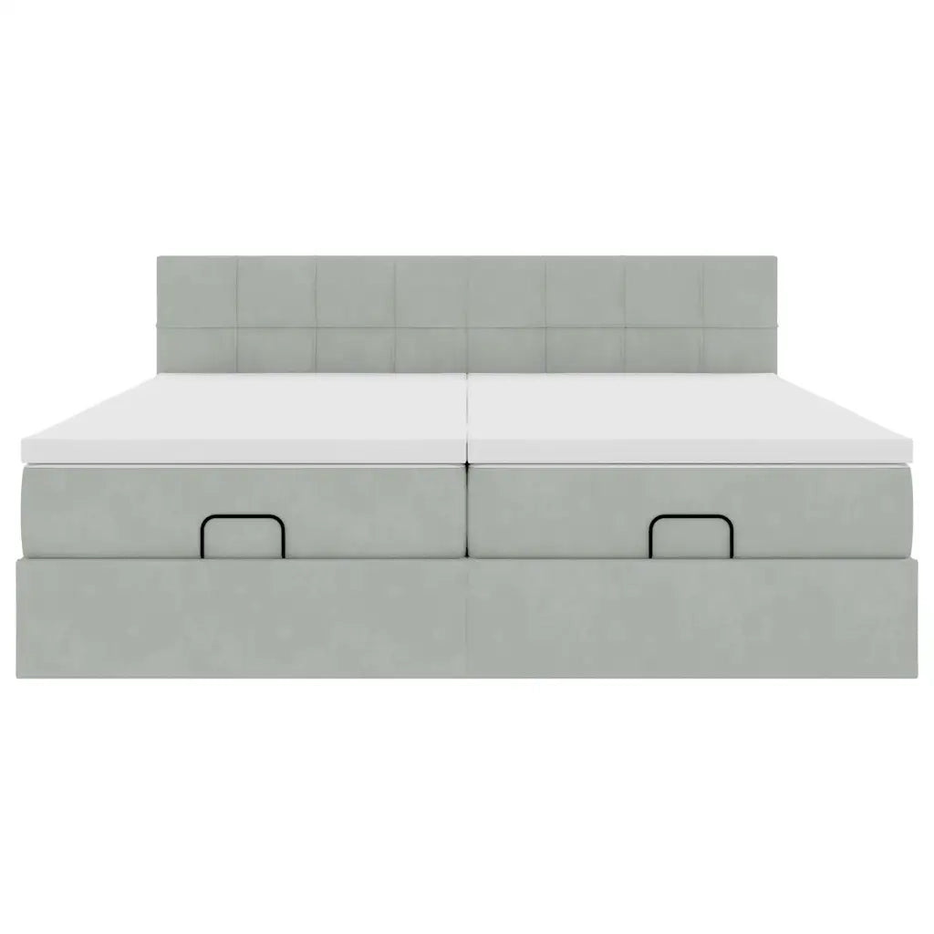 Struttura Letto Pouf con Materassi 180x200 cm Velluto