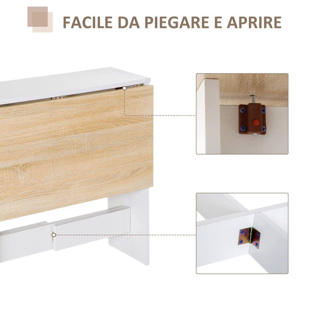 Tavolo da Pranzo Allungabile, Tavolo Pieghevole in Legno 103¡Á76¡Á73.5cm Rovere Bianco