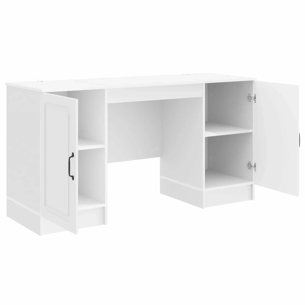 Scrivania Bianco Lucido 142,5 x 50 x 75 cm Legno ingegnerizzato