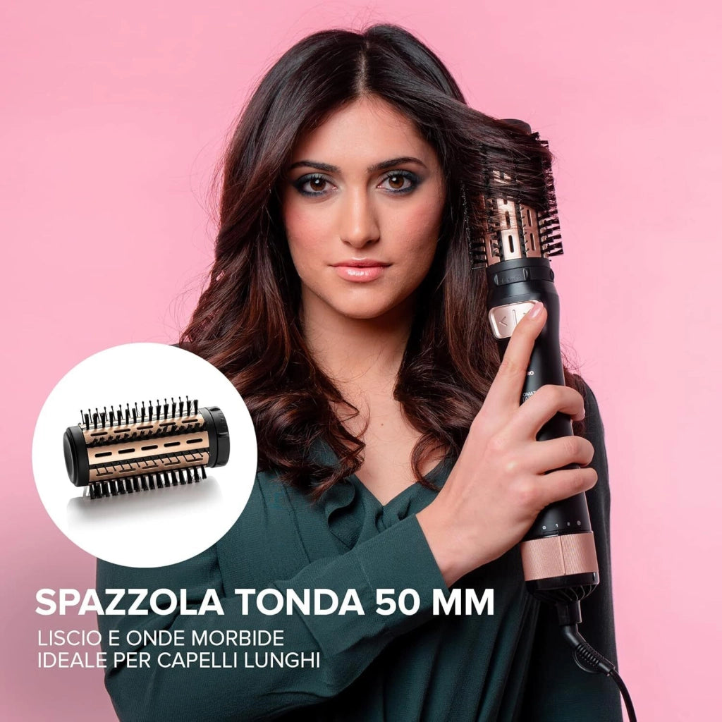 Imetec Bellissima BHS4 1100 Spazzola ad aria calda Caldo Nero, Rose Gold 1000 W