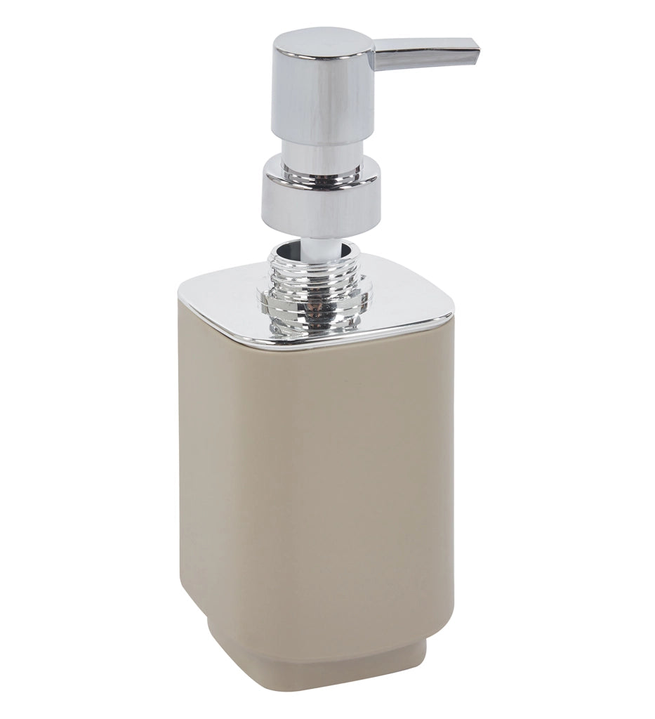 Set Completo Accessori Bagno 6 Pezzi Design Moderno In Plastica Resistente Con Finiture Lucide Incluso Cestino Pattumiera,Dispenser Sapone, PortaSaponetta, Porta Spazzolini, Portascopino - Caffe
