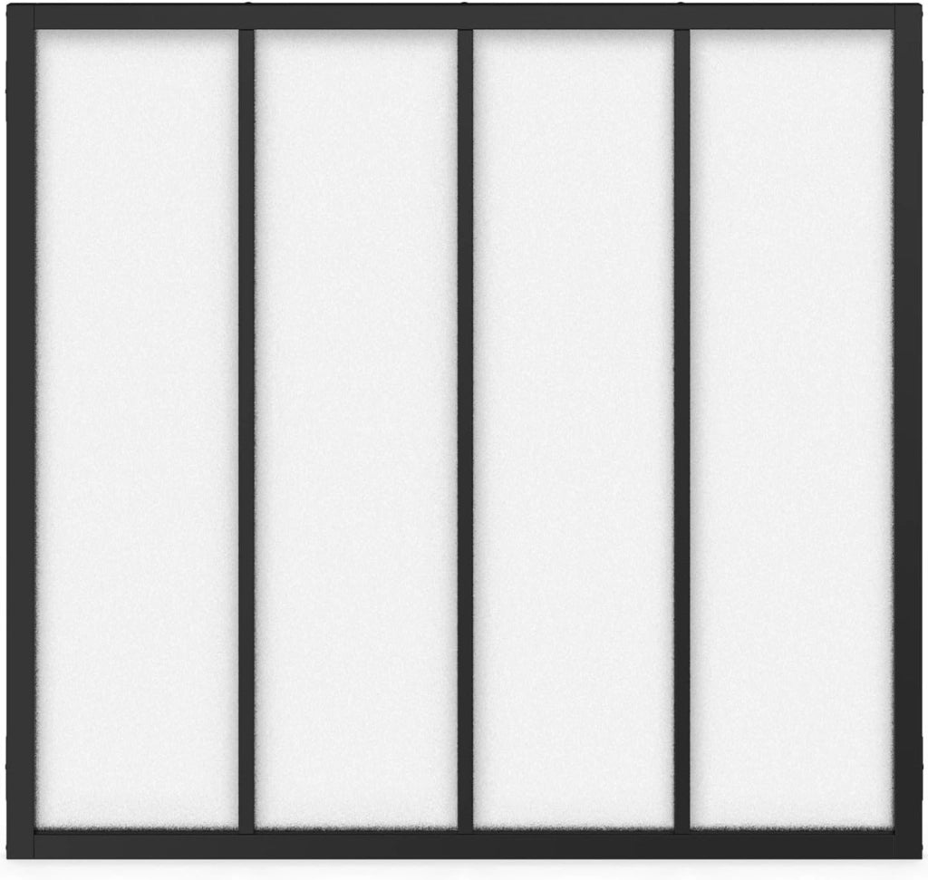 IDMarket - Tetto in Vetro dell'officina a 4 Pannelli L. 116 x H. 108 cm in Metallo Nero e Vetro temperato Smerigliato