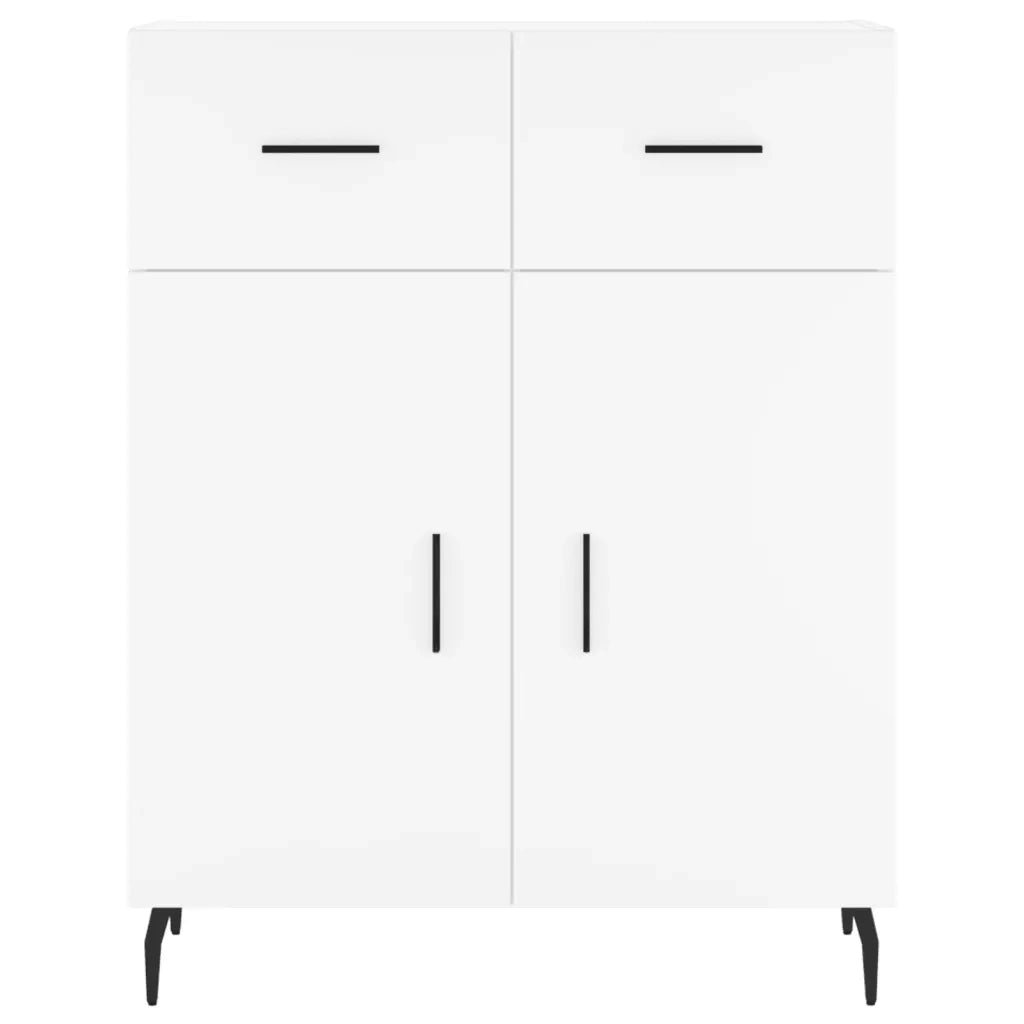 Credenza-Buffet-Armadio da cucina Bianca 69,5x34x180 cm in Legno Multistrato 157430