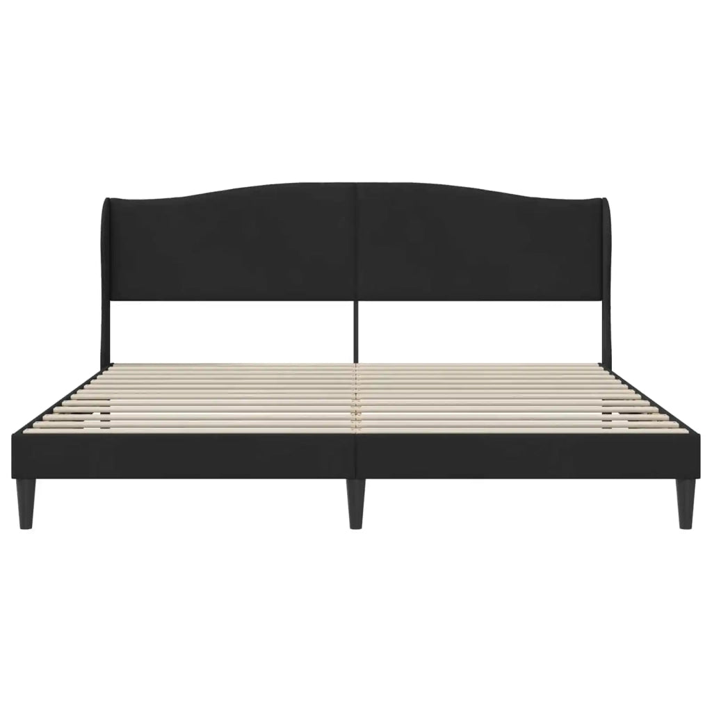 Struttura del letto con testiera Nero 180 x 200 cm Velluto 42027939