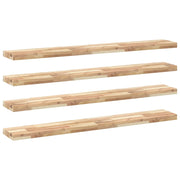 4 pz Mensole da Parete | Scaffali a Parete | Ripiano a parete 120x20x4 cm Legno Acacia Non Trattato