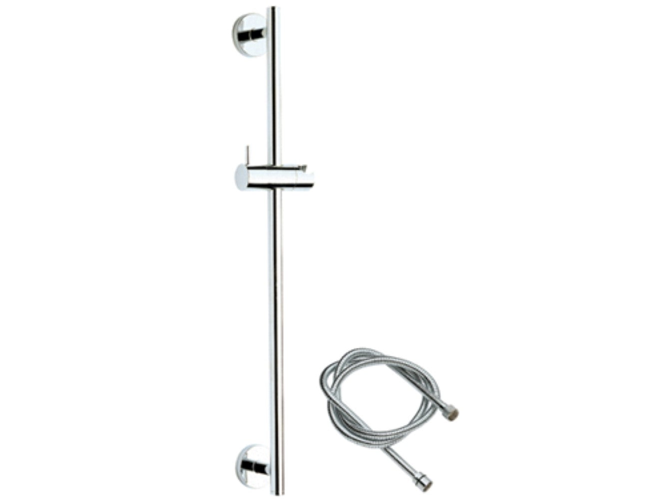 Saliscendi 60 cm in ottone cromato con flessibile e asta toda minimale