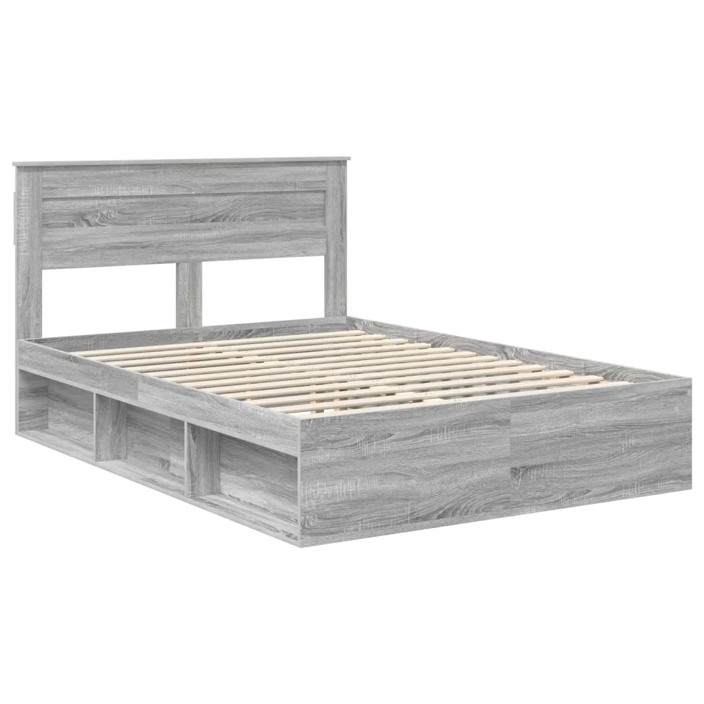 Struttura del letto Grigio Sonoma 140 x 190 cm Pino massello 3409756
