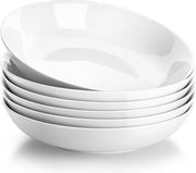 Serie Regolare, 6-dell'insieme di piatti da pastasciutta, piatti da zuppa, piatti da dessert in porcellana bianca, piatti da insalata, tavola da servizio, piatti profondi per spaghetti, grande zuppiera per pasta, zuppe, insalate, frutta, 1400 ml