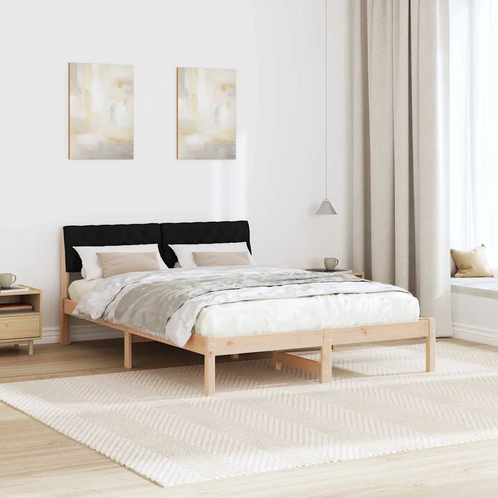 Struttura del Letto con testiera Marrone e nero 140 x 200 cm 878606