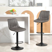 Set 2 sgabelli da bar regolabili in metallo grigio scuro