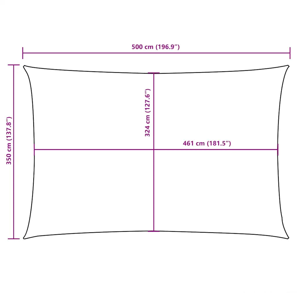 Parasole a Vela Oxford Rettangolare 3,5x5 m Gialla