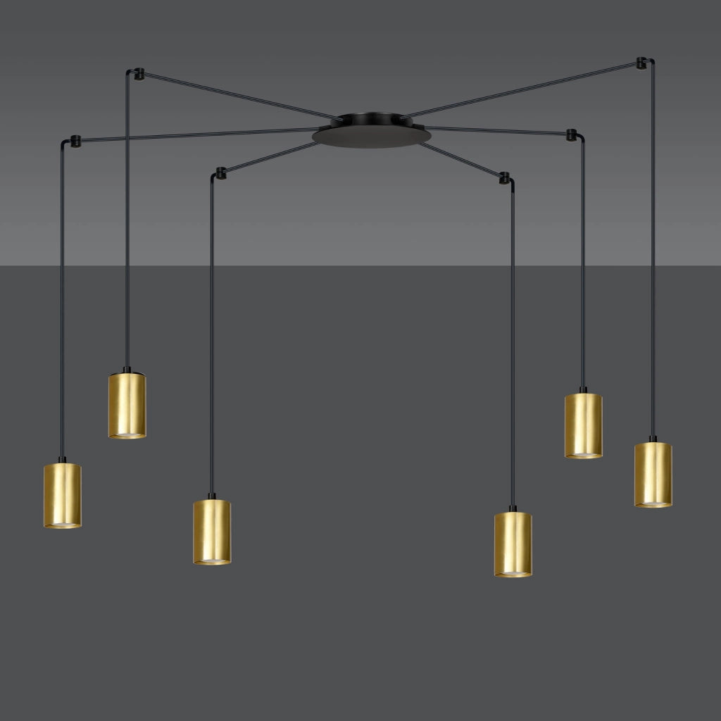 Lampadario Emibig Traker 6xGU10 nero/oro LED regolabile