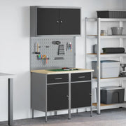 Mobile da lavoro 5 pcs Nero Legno ingegnerizzato e acciaio 3321416
