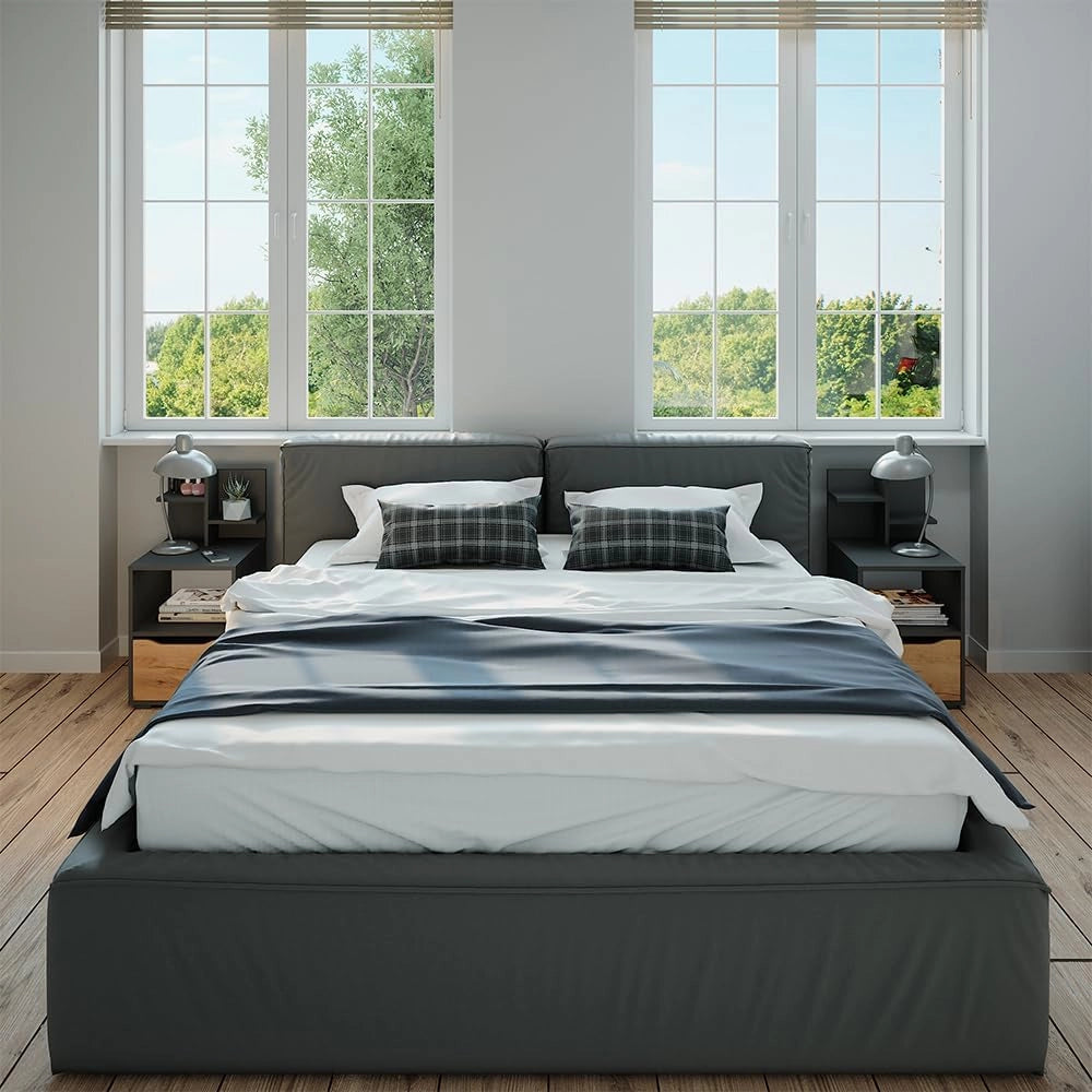 Comodino Ruben, Bianco, 40 x 82.2 cm con cassetto