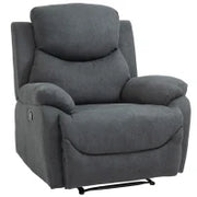 Poltrona Relax Manuale Ergonomica in Tessuto, Poltrona Reclinabile a 150° e Poggiapiedi per Casa e Ufficio, 93x88x102cm, Grigio Scuro