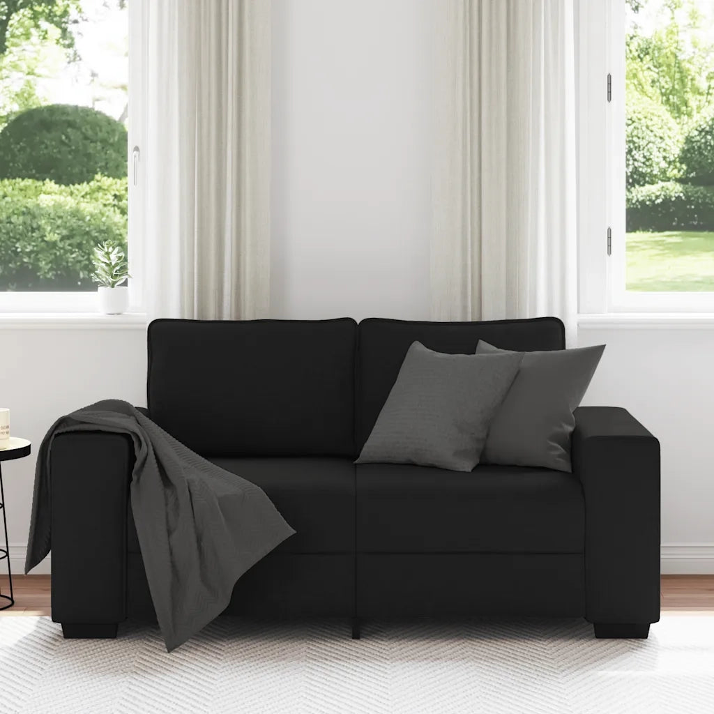 Divano a 2 Posti Nero 160x77x82 cm in Tessuto 4105158