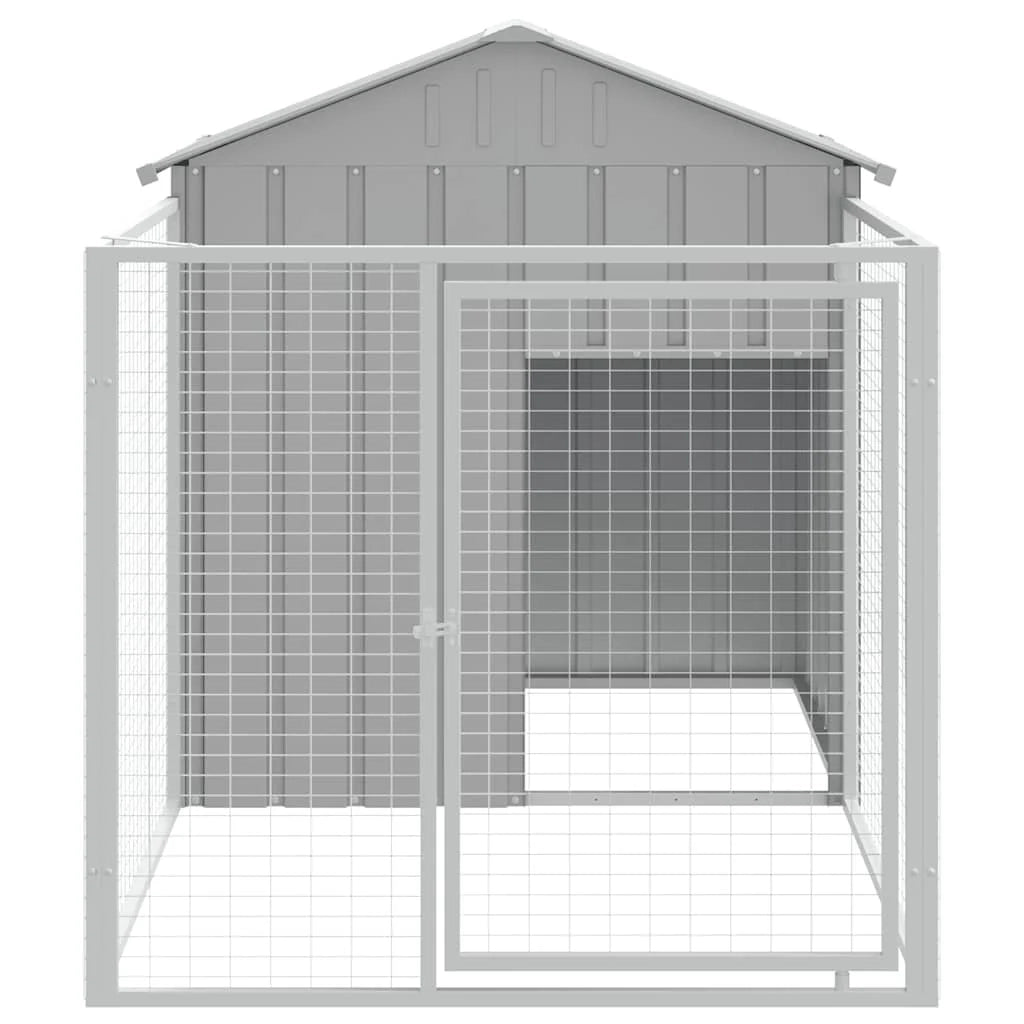 Cuccia per cani con recinto chiaro 117 x 201 x 123 cm grigio 02_0043494