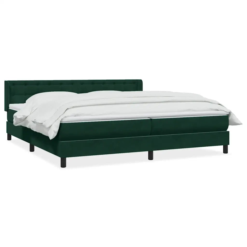 vidaXL Giroletto a Molle con Materasso Verde Scuro 180x220 cm Velluto