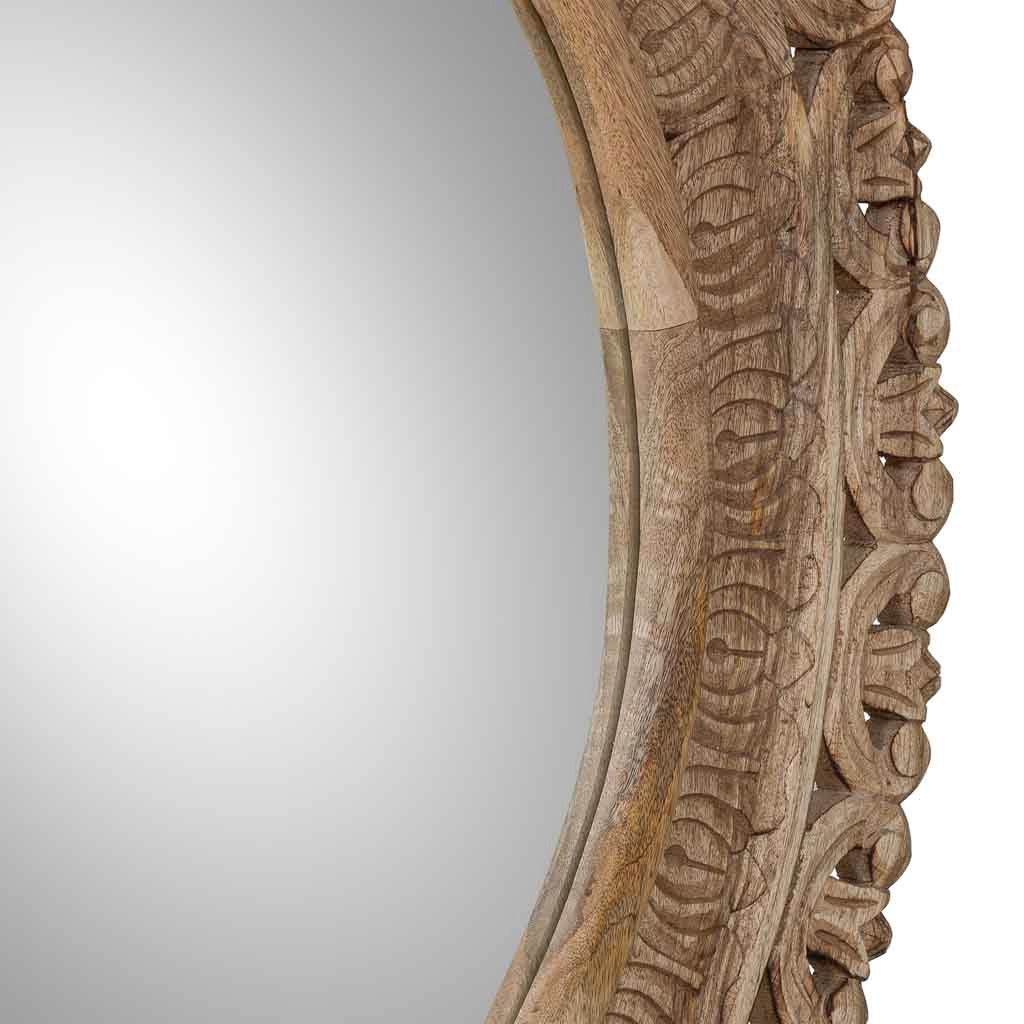 Specchio in legno marrone 120x8x120 cm